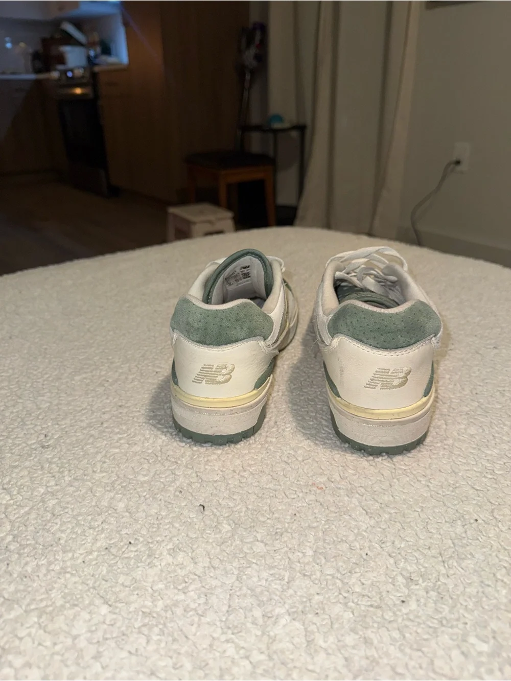 New Balance 550 Cream and Sage Green Low-Top Sneakers